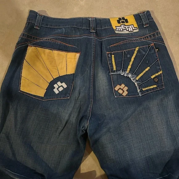 JNCO TRIPPNYC style jeans. Super baggy fit with embroidery and patches on pocket